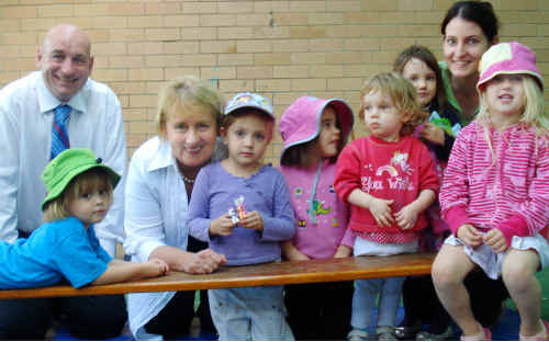 FAMILY-ORIENTATED: Flynn MP Chris Trevor and minister Jenny Macklin at a Gladstone child care centre on Monday, where they delivered the good news about Australia’s first Paid Parental Leave scheme. cont FAMILY-ORIENTATED: Flynn MP Chris Trevor and minister Jenny Macklin at a Gladstone child care centre on Monday, where they delivered the good news about Australia’s first Paid Parental Leave scheme. cont